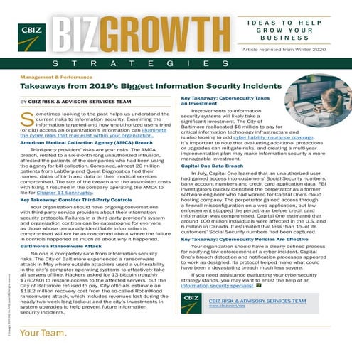 Takeaways from 2019's Biggest Information Security Incidents