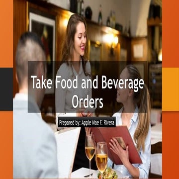 Take Food and Beverage Orders.pptx: FBS NC