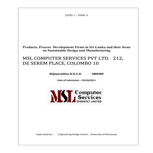 Products, Process  Development Firms in Sri Lanka and their focus on Sustaina...