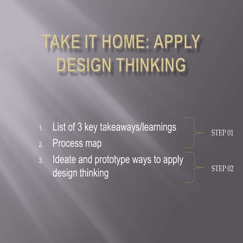 Take it home apply design thinking