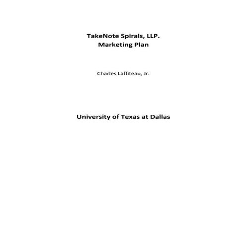 Take note spirals mba new product marketing project