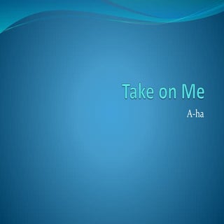 Take on me- music video analysis