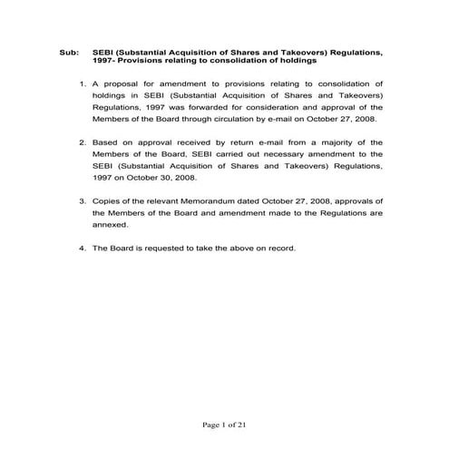 Recent Changes In Capital Market - An Analysis of SEBI Takeover Code | PPT