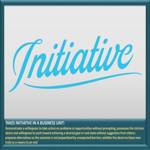 Takes initiative in a business unit