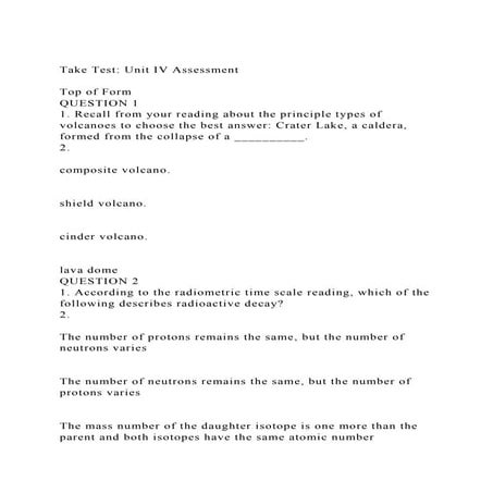 Take Test Unit IV Assessment Top of FormQUESTION 11. Reca.docx