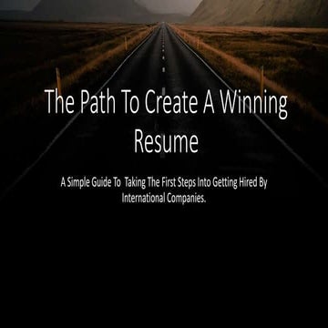 The Path To Create A Winning Resume