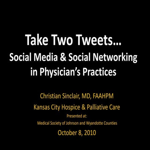 Take two tweets social media for doctors