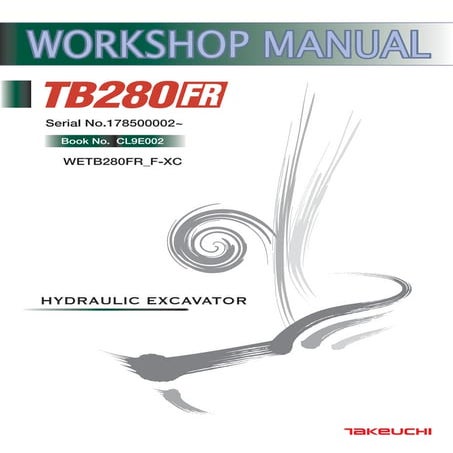 Takeuchi tb240 mini excavator service repair workshop manual (serial no ...