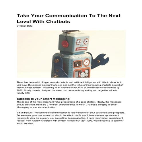 Take your communication to the next level with chat bot