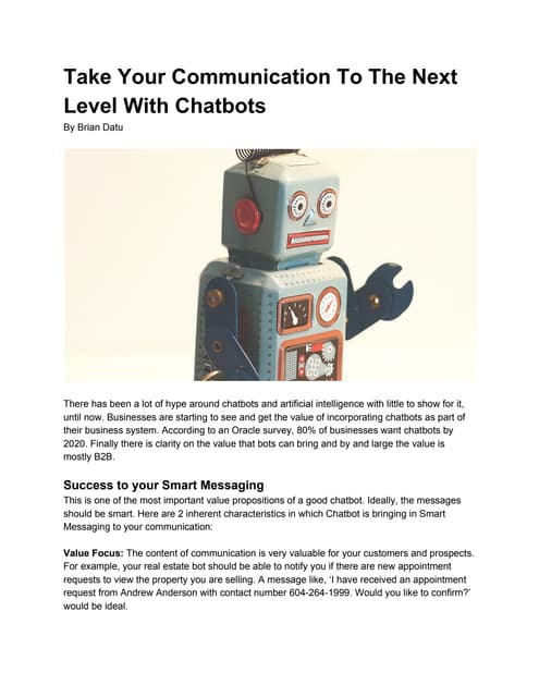 Take your communication to the next level with chat bot