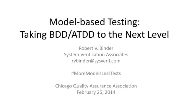 Model-based Testing: Taking BDD/ATDD to the Next Level