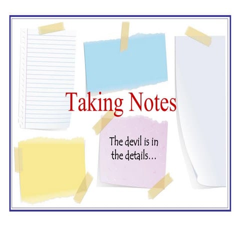 Taking notes