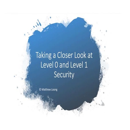 Taking a closer look at level 0 and level 1 security