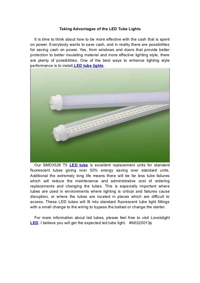 Taking advantages of the led tube lights
