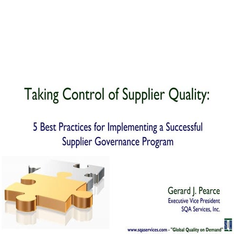 Taking Control of Supplier Quality