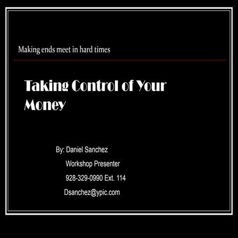Taking control of your money