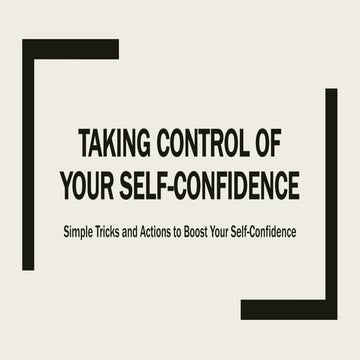 Taking control of your self confidence