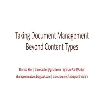 Taking document management beyond content types
