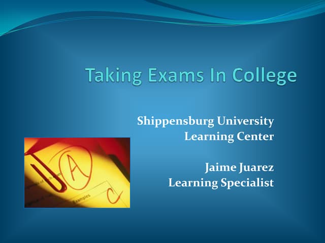 Taking exams in college
