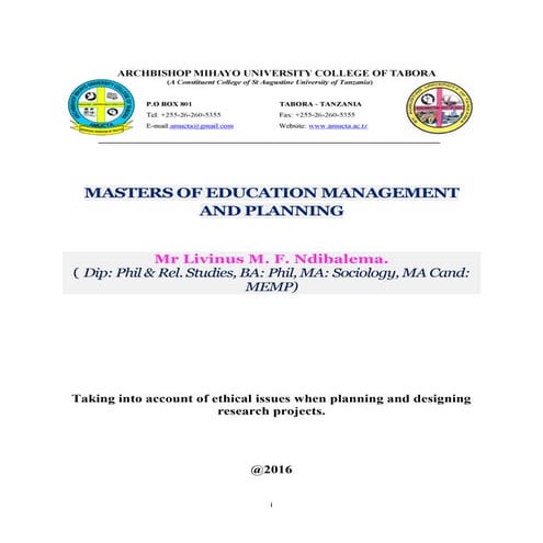 Ethical Issues in Research