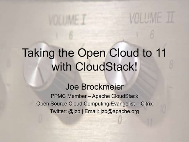 Taking the open cloud to 11