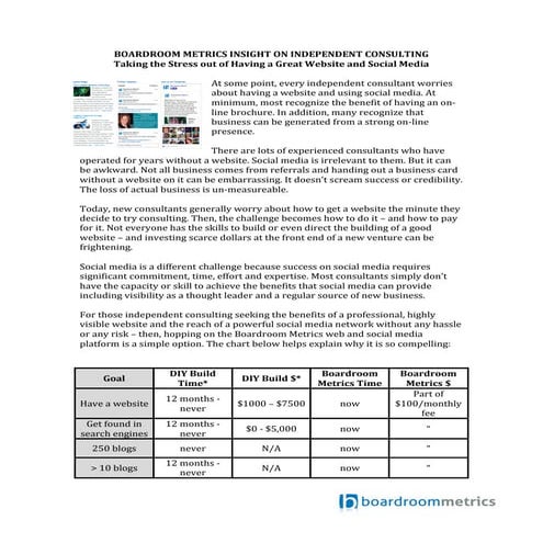 Independent Consulting - Eliminating Web and Social Media Stress