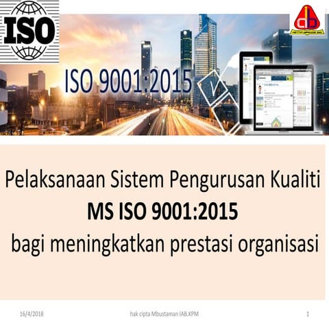 Panduan Implementasi Sistem Pengurusan Kualiti MS ISO 9001: 2015