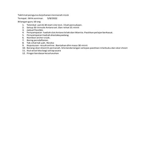 Taklimat pengurus kejohanan memanah mssk.docx