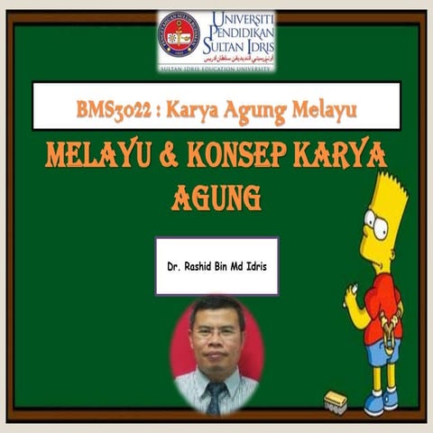 Takrif dan etimologi melayu serta konsep karya agung