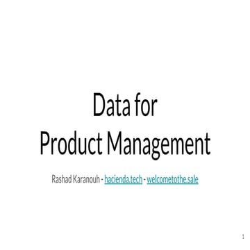 Data for Product Management | PPT