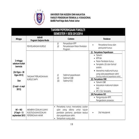 Takwim Sem 1 2013/14