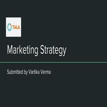 Marketing Plan submission for Tala India - Lending company