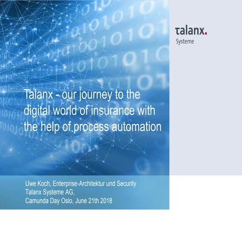 Uwe Koch from Talanx - Talanx - our journey to the digital world of insurance...