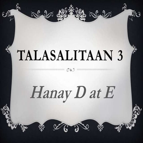 Talasalitaan 3 hanay d at e | PPTX