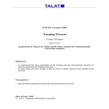 TALAT Lecture 3402: Forging Process