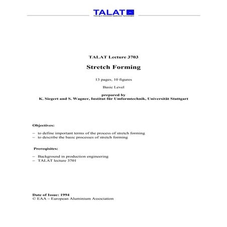 TALAT Lecture 3706: Bending and Folding | PDF