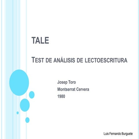 Test de análisis de lectoescritura (TALE)