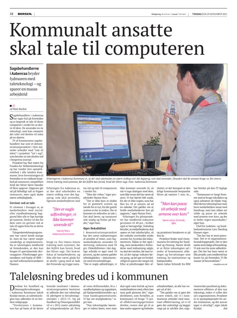 Børsen skriver om talegenkendelse