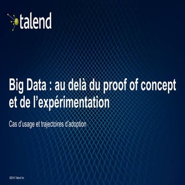 Big Data : au delà du proof of concept et de l'expérimentation (Matinale busi...