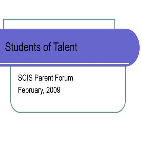 Talent Identification