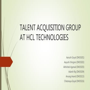 Talent acquisition group at hcl technologies