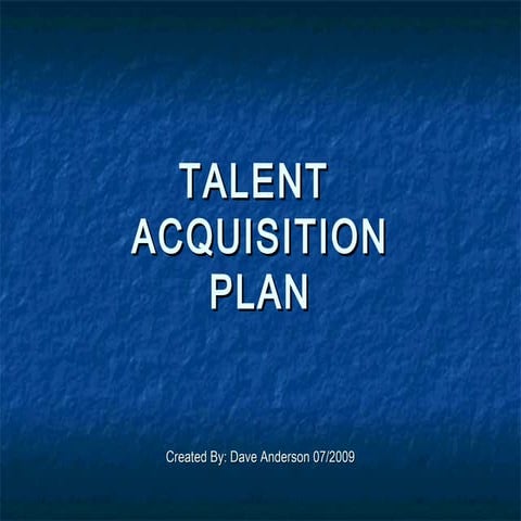 Talent acquisition plan