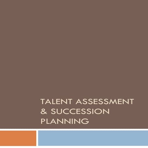 Talent assessment and succession
