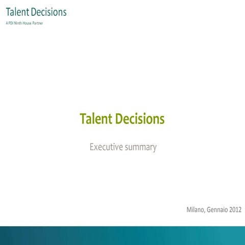 Talent Decisions Brief Presentation