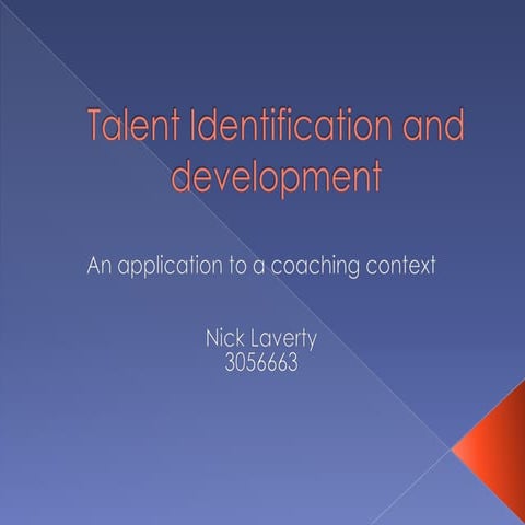 Talent identification