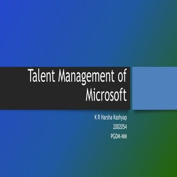 Talent management of Microsoft
