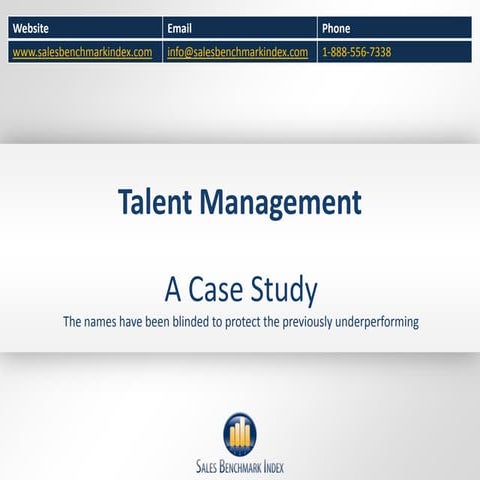 Talent Management-  A case study from a sales consulting firm.