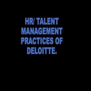 Talent management practices at deloitte