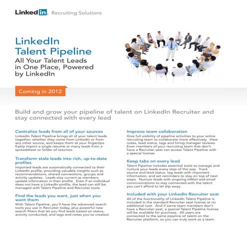 Talent pipeline datasheet 2012
