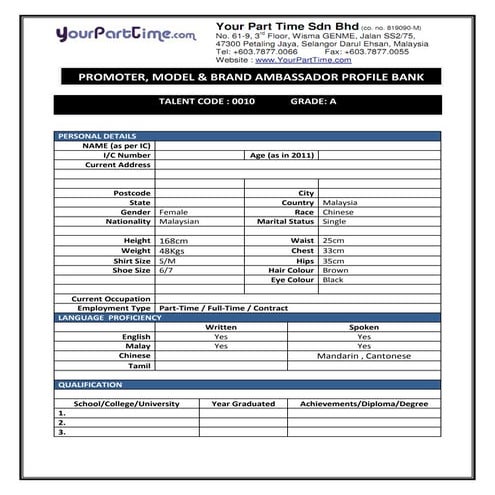 Talent Placement Services Samples